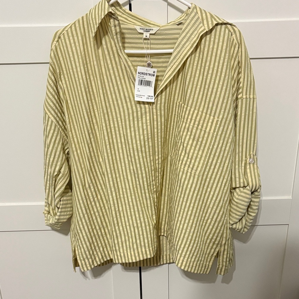Max Studio Yellow Striped Blouse